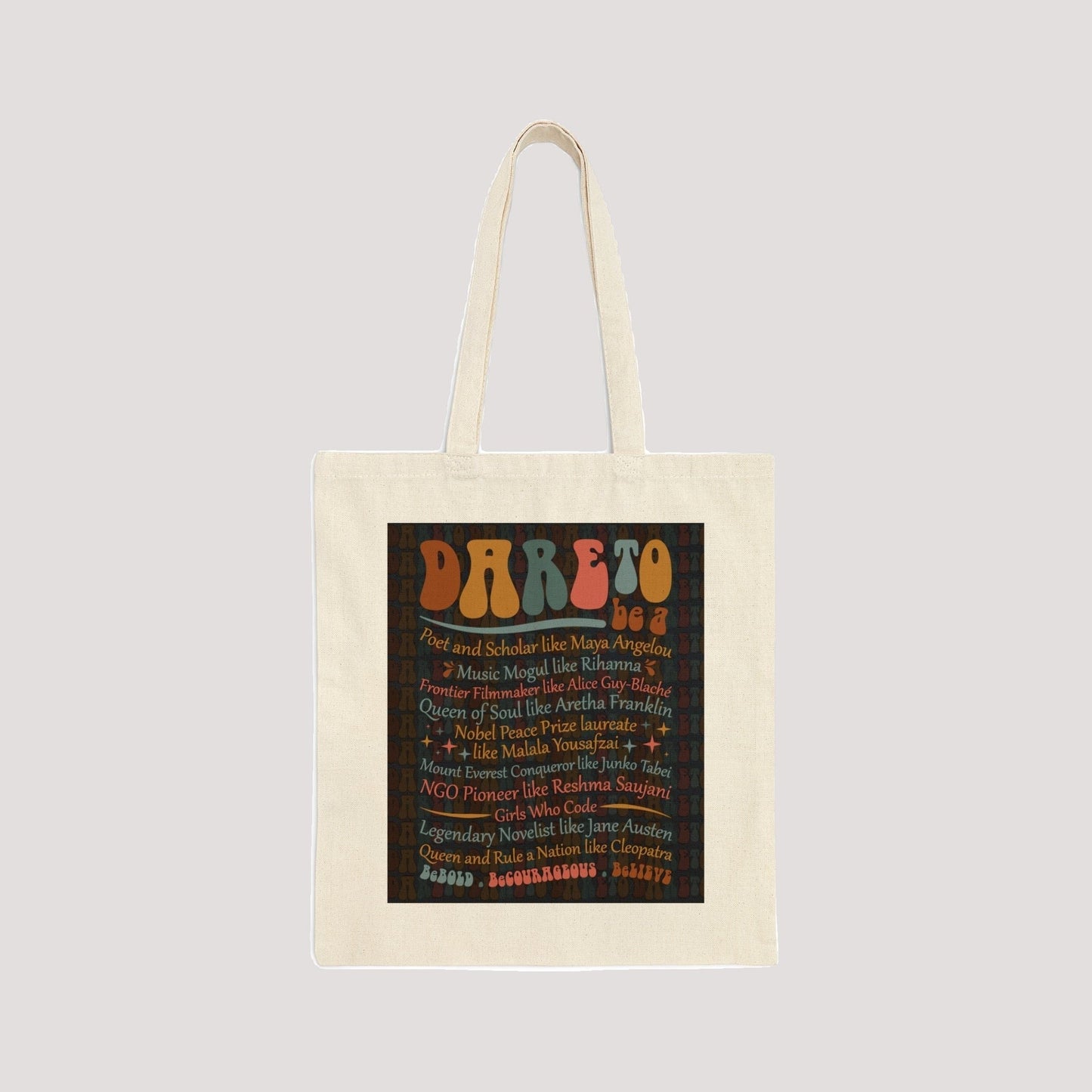 Dare To 100% Cotton Canvas Tote Bag
