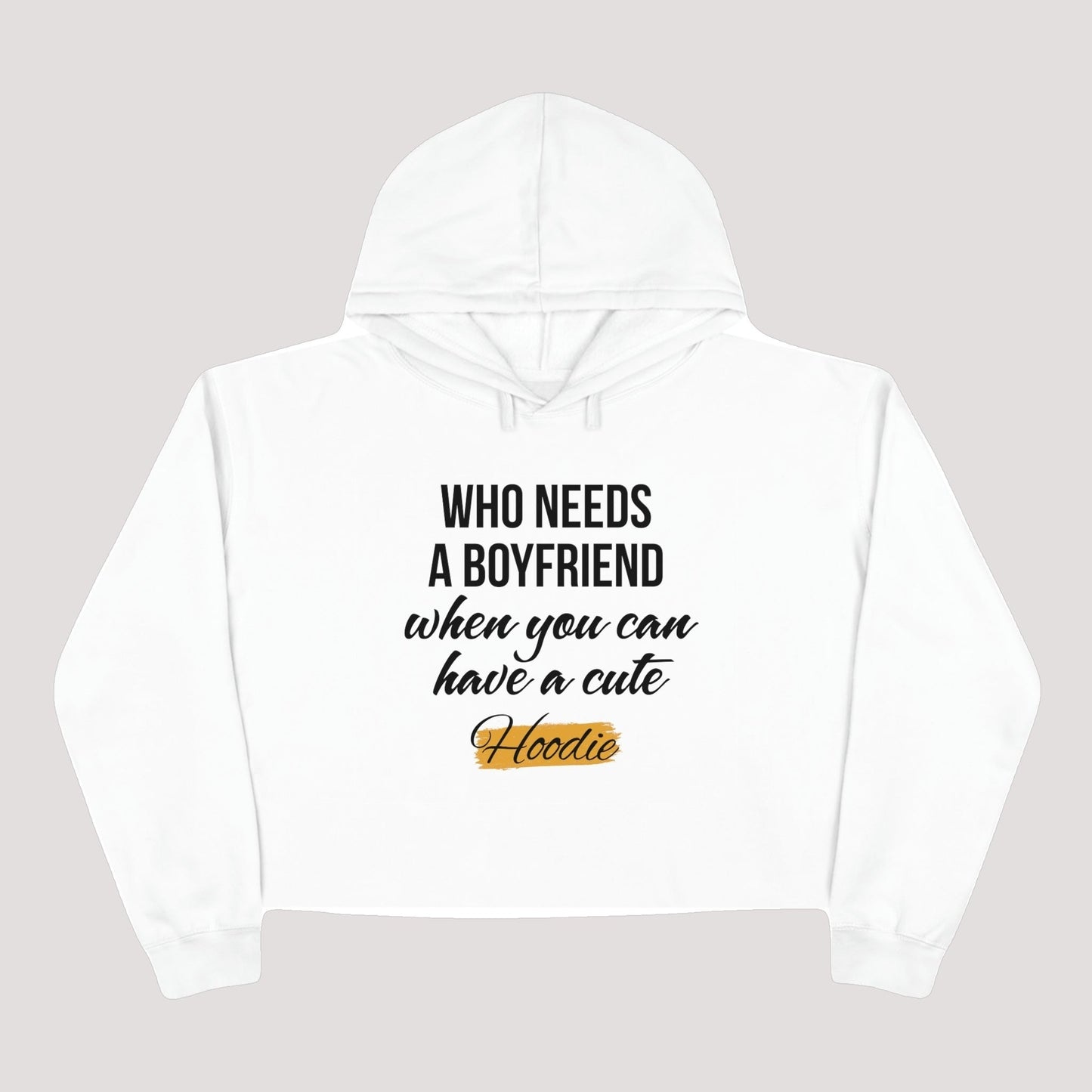 women's crop hoodie-Soft Three-End fleece Comfy Crop Hoodie