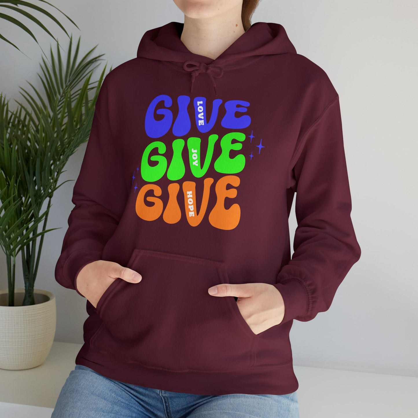 Hoodie - GIVE Love. Joy. Hope. Holiday Hoodie