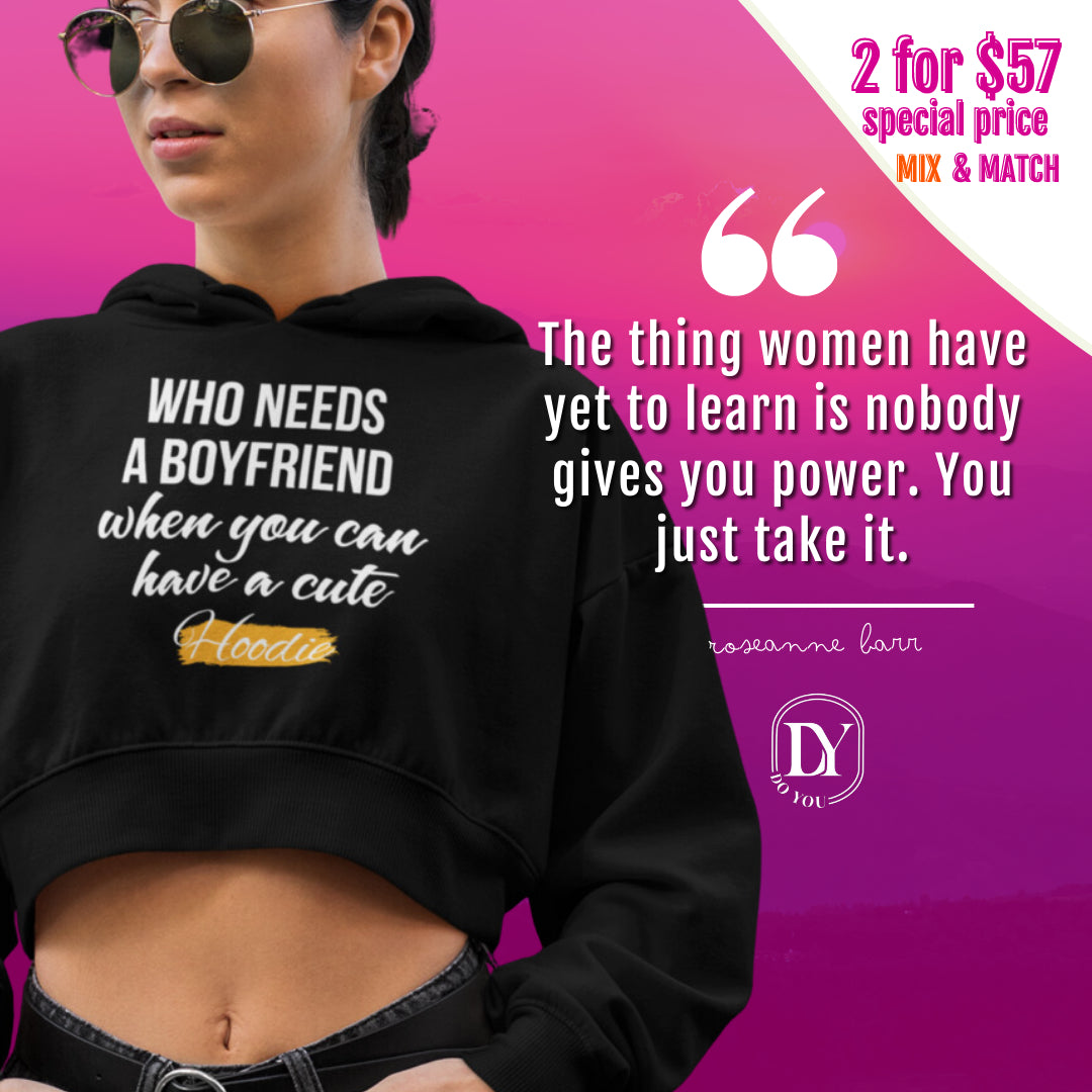women's crop hoodie-Soft Three-End fleece Comfy Crop Hoodie