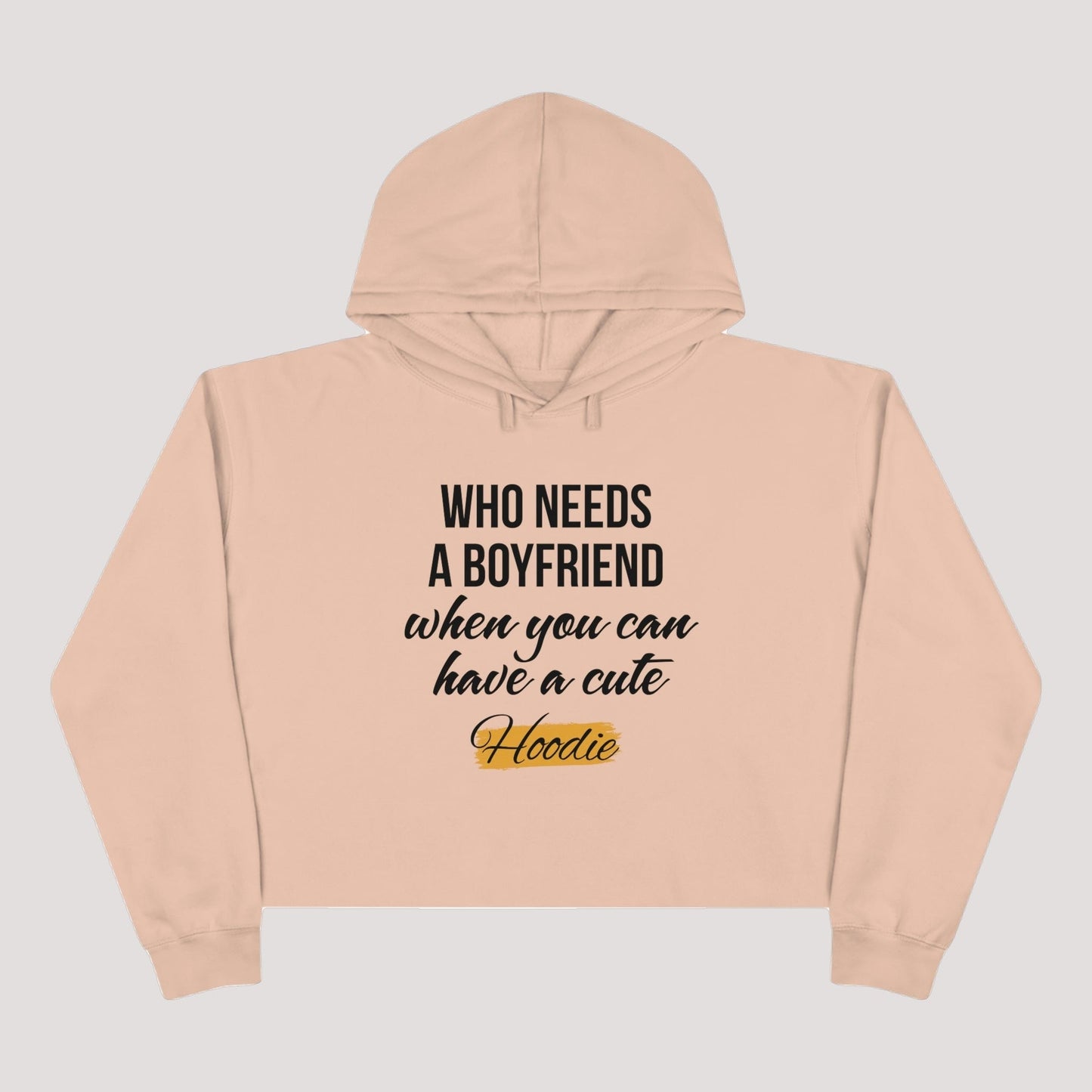 women's crop hoodie-Soft Three-End fleece Comfy Crop Hoodie
