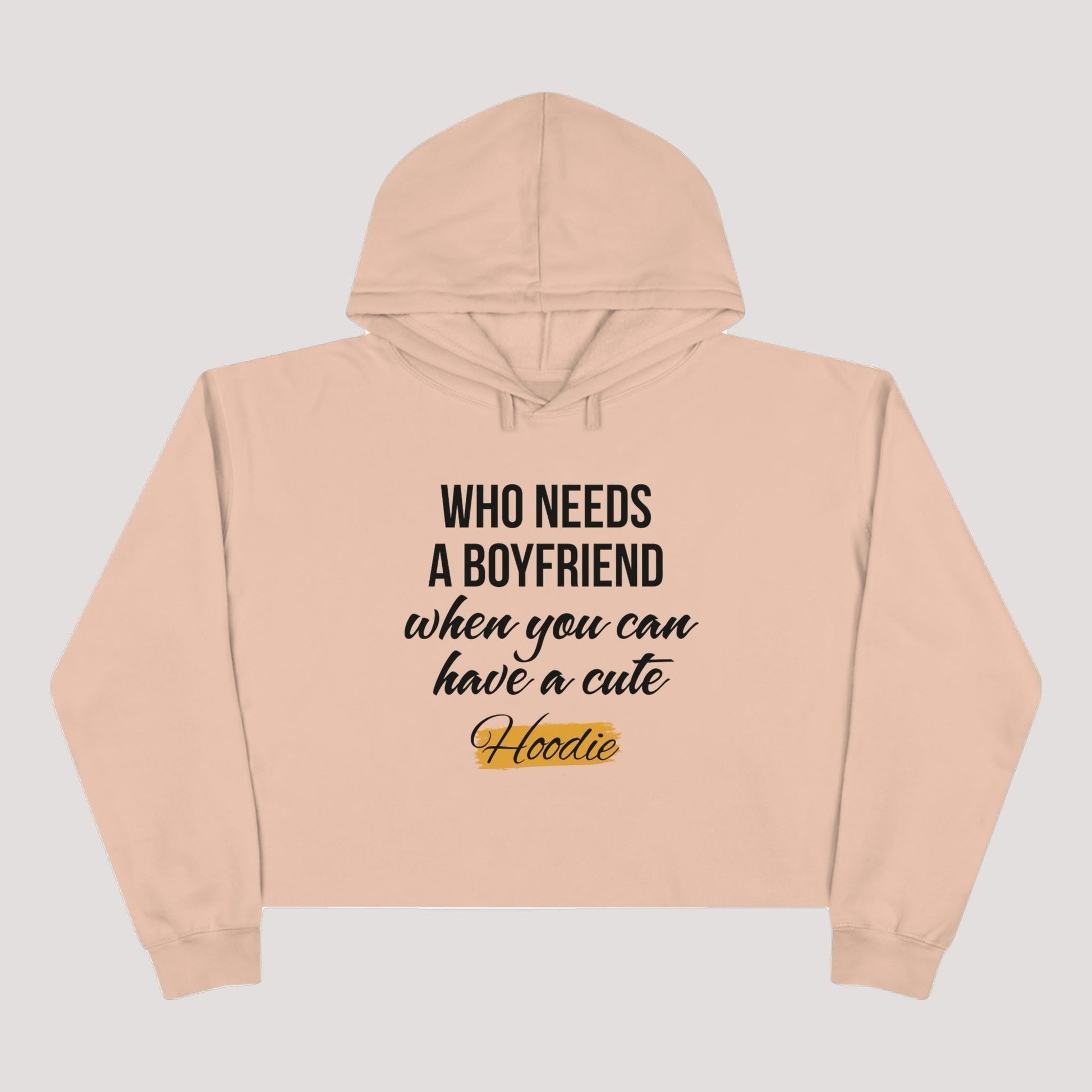 women's crop hoodie-Soft Three-End fleece Comfy Crop Hoodie
