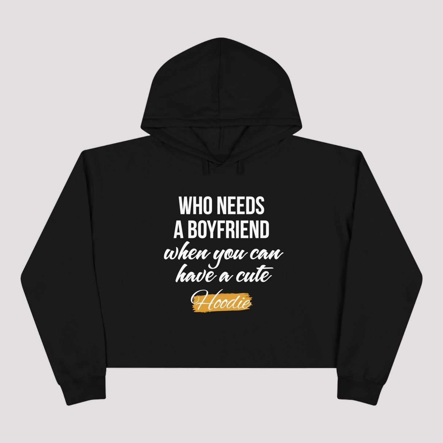 women's crop hoodie-Soft Three-End fleece Comfy Crop Hoodie