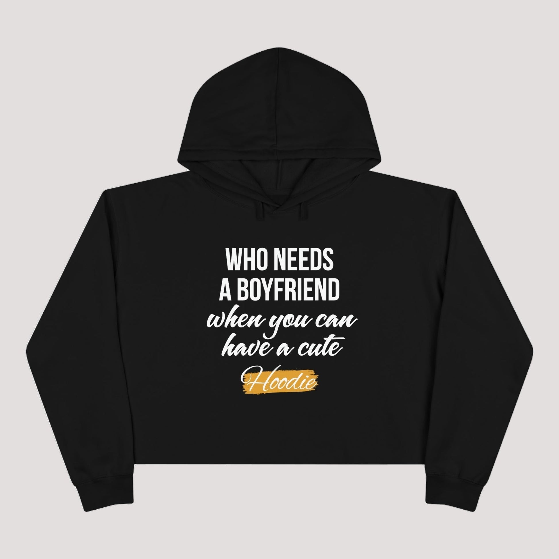 women's crop hoodie-Soft Three-End fleece Comfy Crop Hoodie
