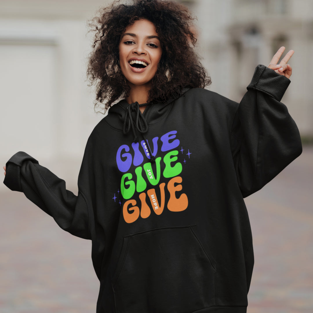 Hoodie - GIVE Love. Joy. Hope. Holiday Hoodie
