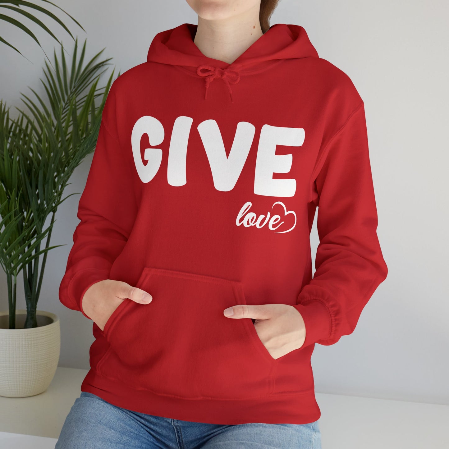 Hoodie - GIVE LOVE Comfy Cotton Blend Hoodie