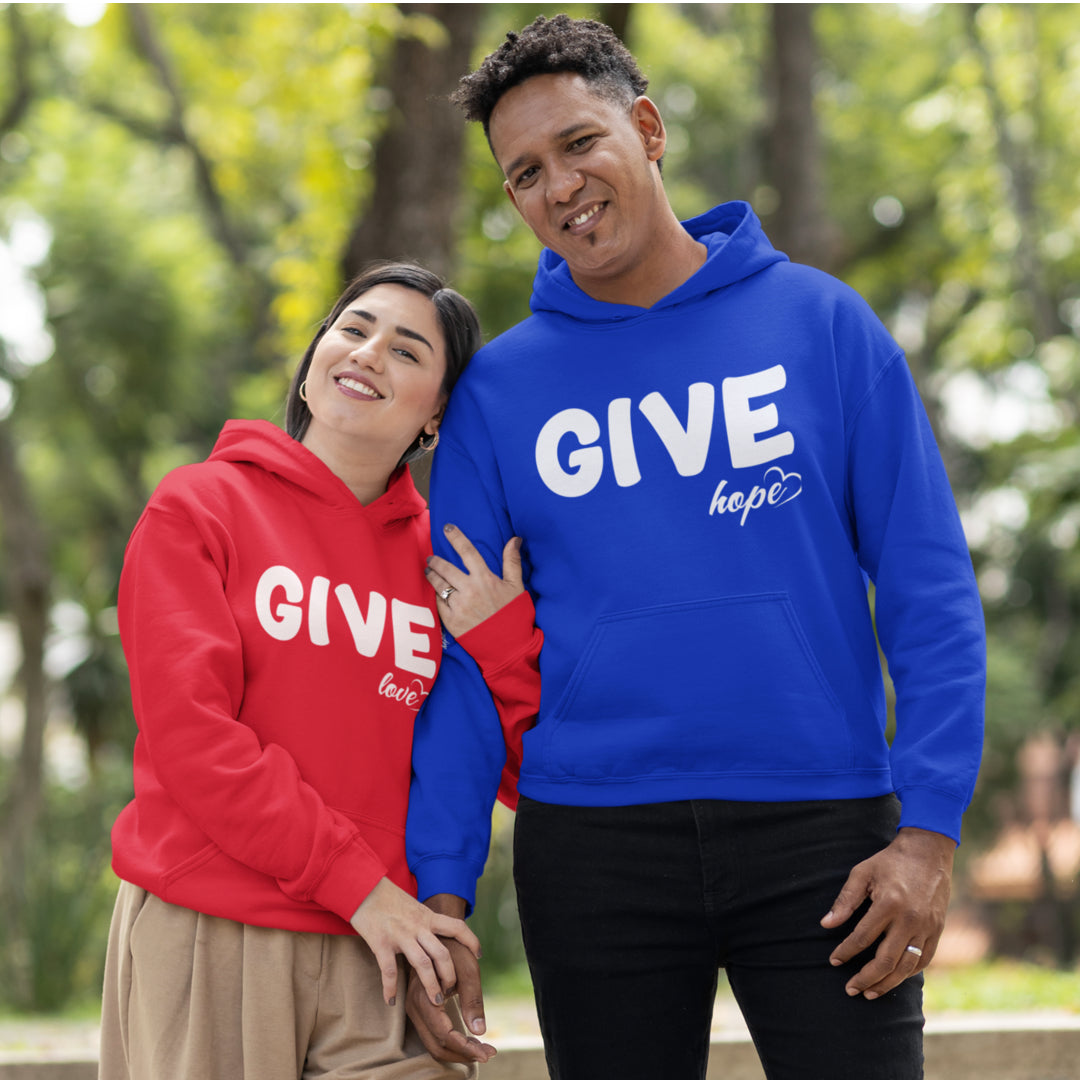 Hoodie - GIVE LOVE Comfy Cotton Blend Hoodie